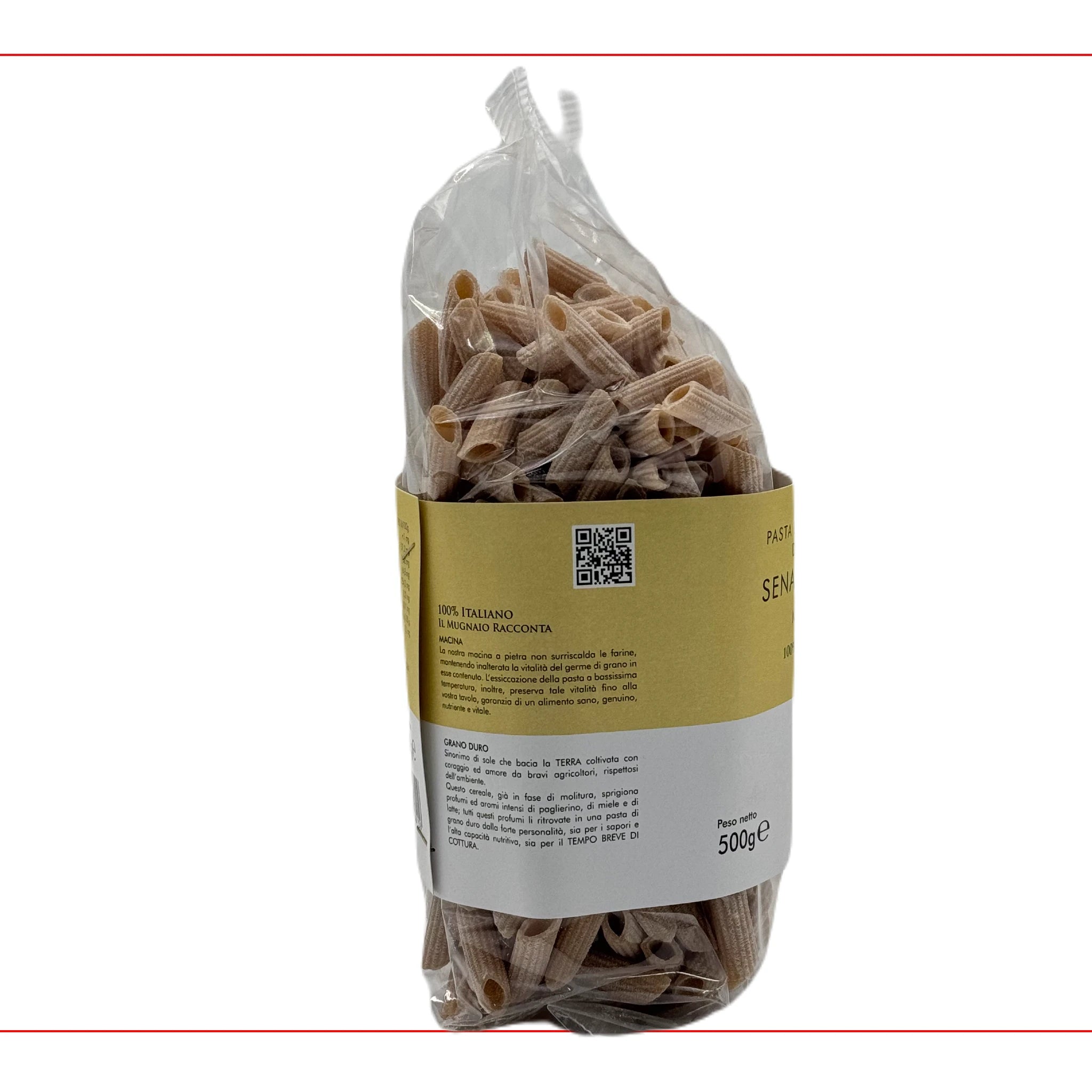 Specialità Integrale Senatore Cappelli Mezze Penne 500g  -  Mulino Terrevive - vaigustando