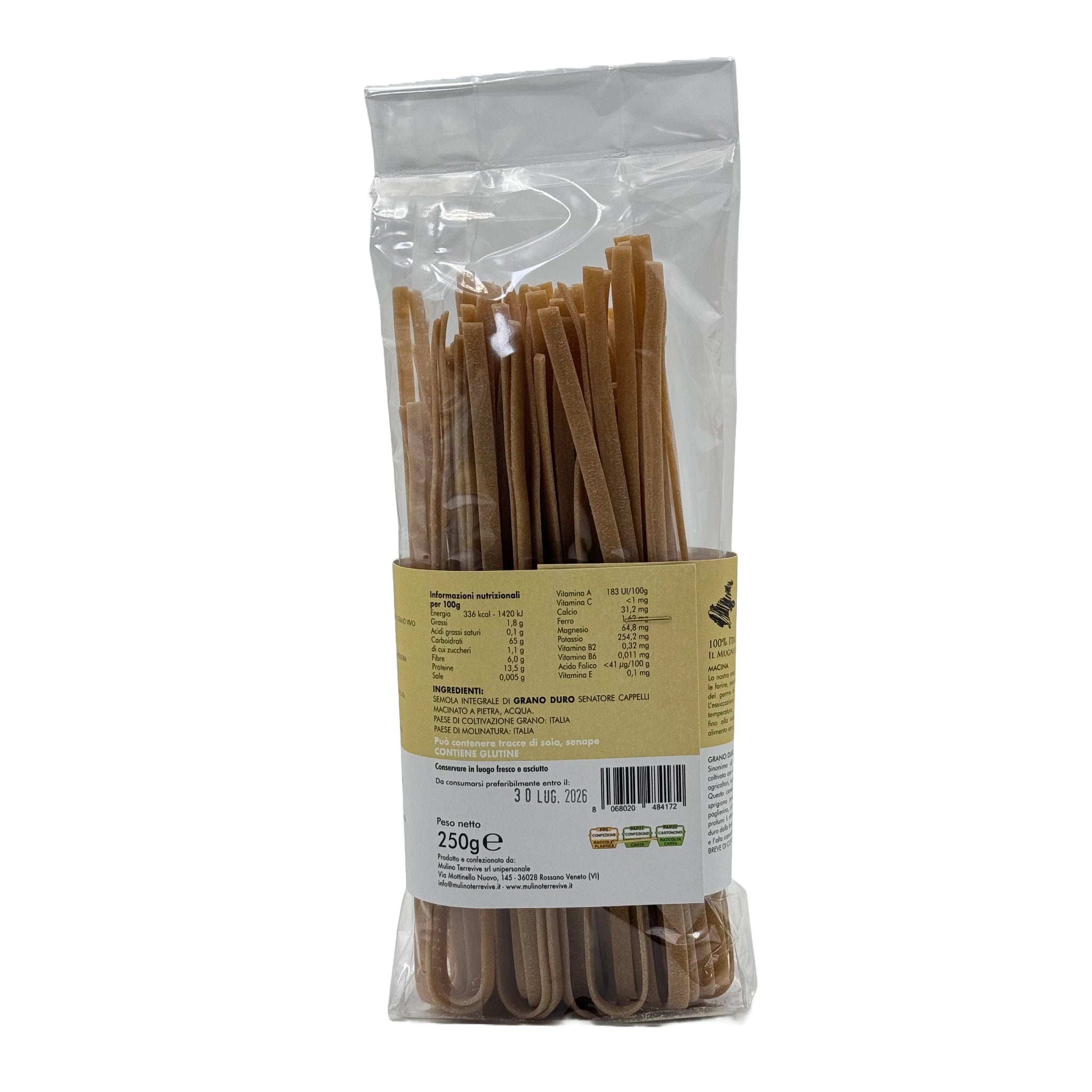 Specialità Integrale Senatore Cappelli Tagliatelle 250g  -  Mulino Terrevive - vaigustando