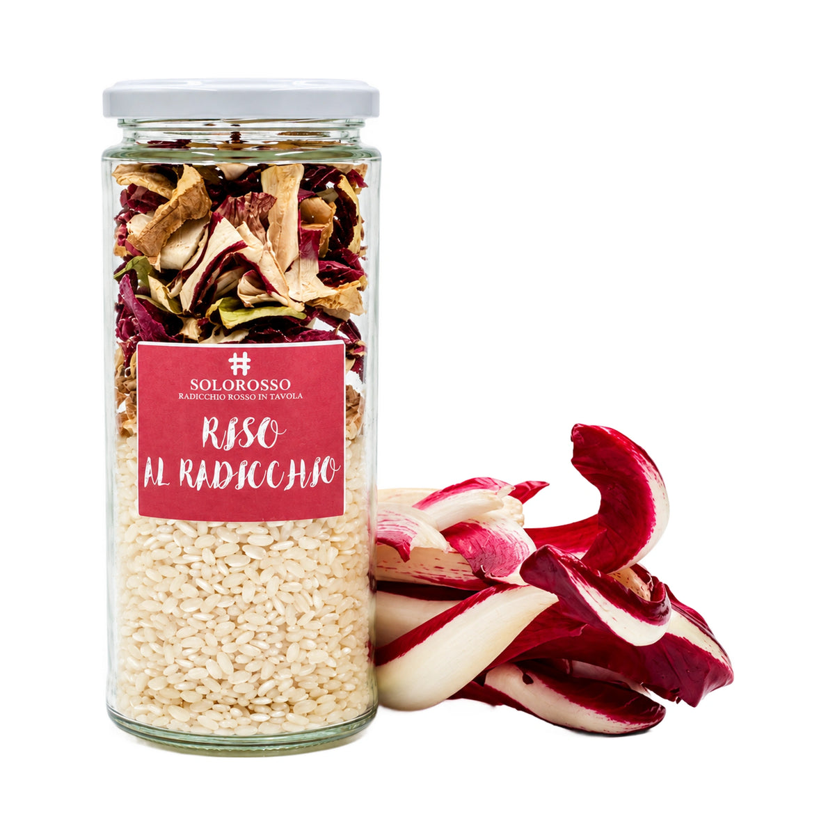 Riso al radicchio rosso con foglia radicchio rosso-SoloRosso-SoloTreviso-Vaigustando